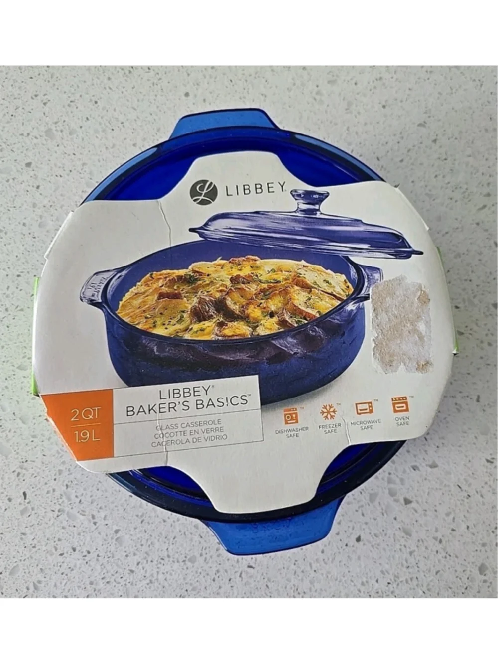 Libbey Baker's Basics 2QT Round Cobalt Blue Casserole Baking Dish & Lid New